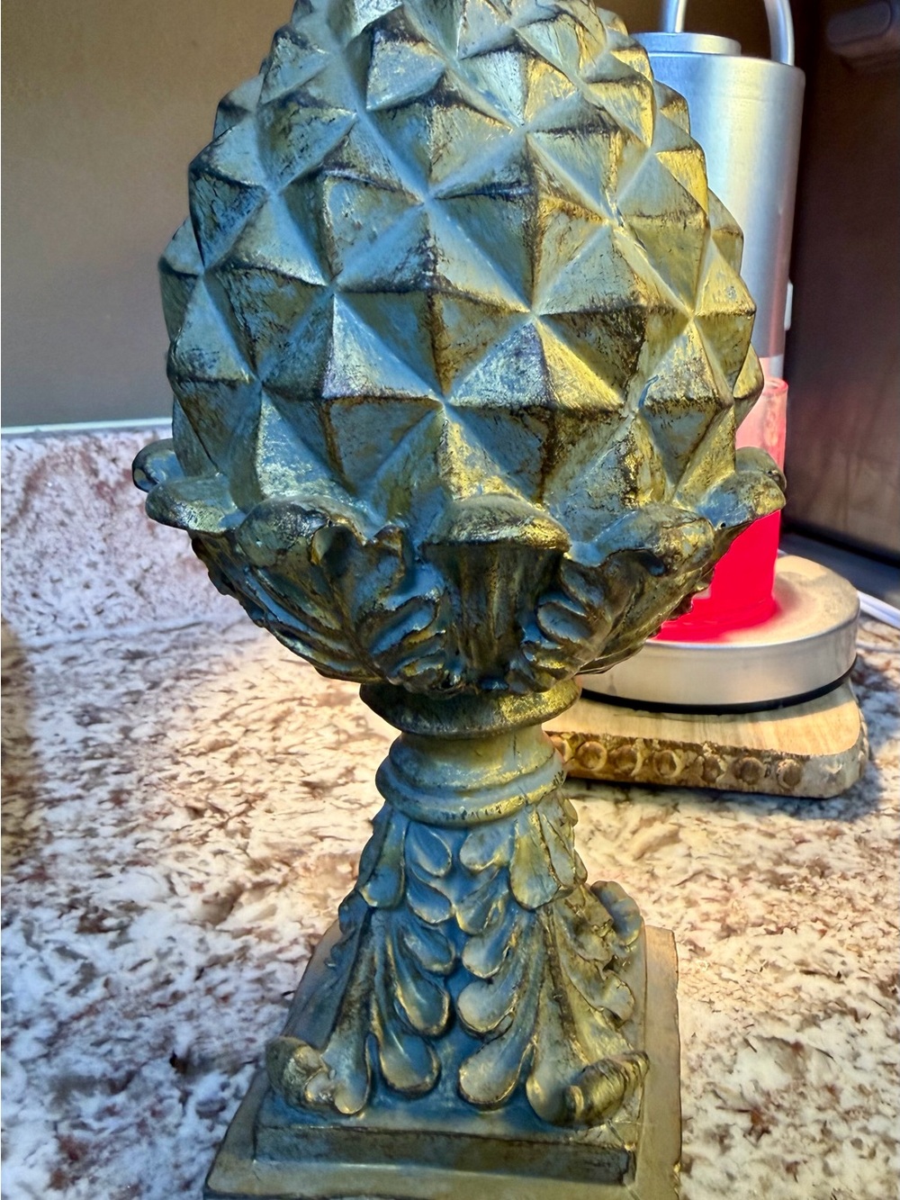Decorative Gold Pineapple Finial Accent - Classic Home Decor